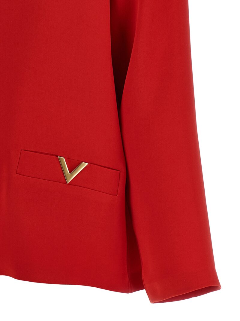 Valentino 'V Gold' blouse 100% silk VALENTINO GARAVANI Red