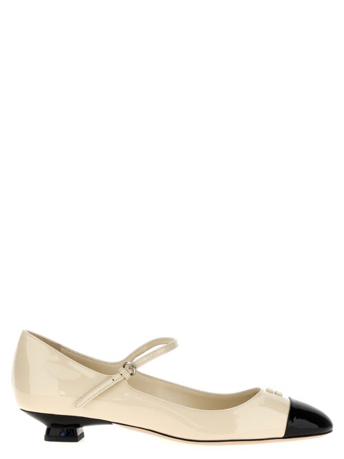 Two-tone patent ballet flats MIU MIU White/Black