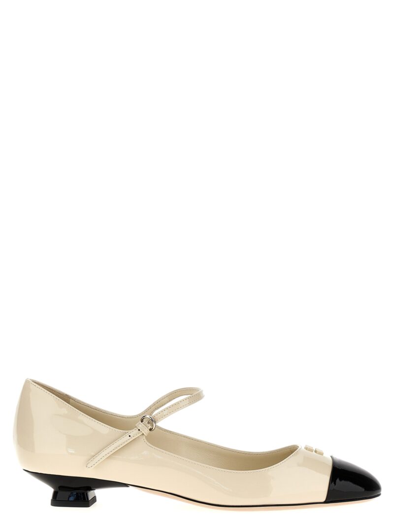 Two-tone patent ballet flats MIU MIU White/Black