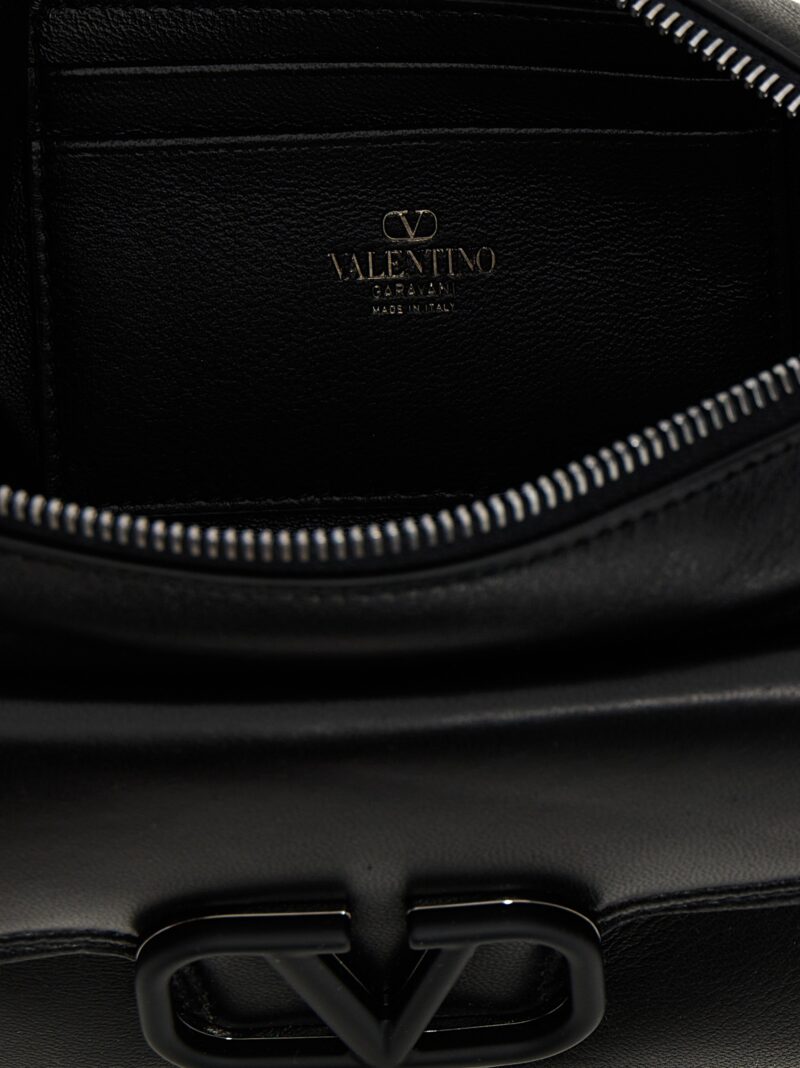 Valentino Garavani 'VLogo Signature' clutch bag 100% lamb leather (Ovis aries) VALENTINO GARAVANI Black