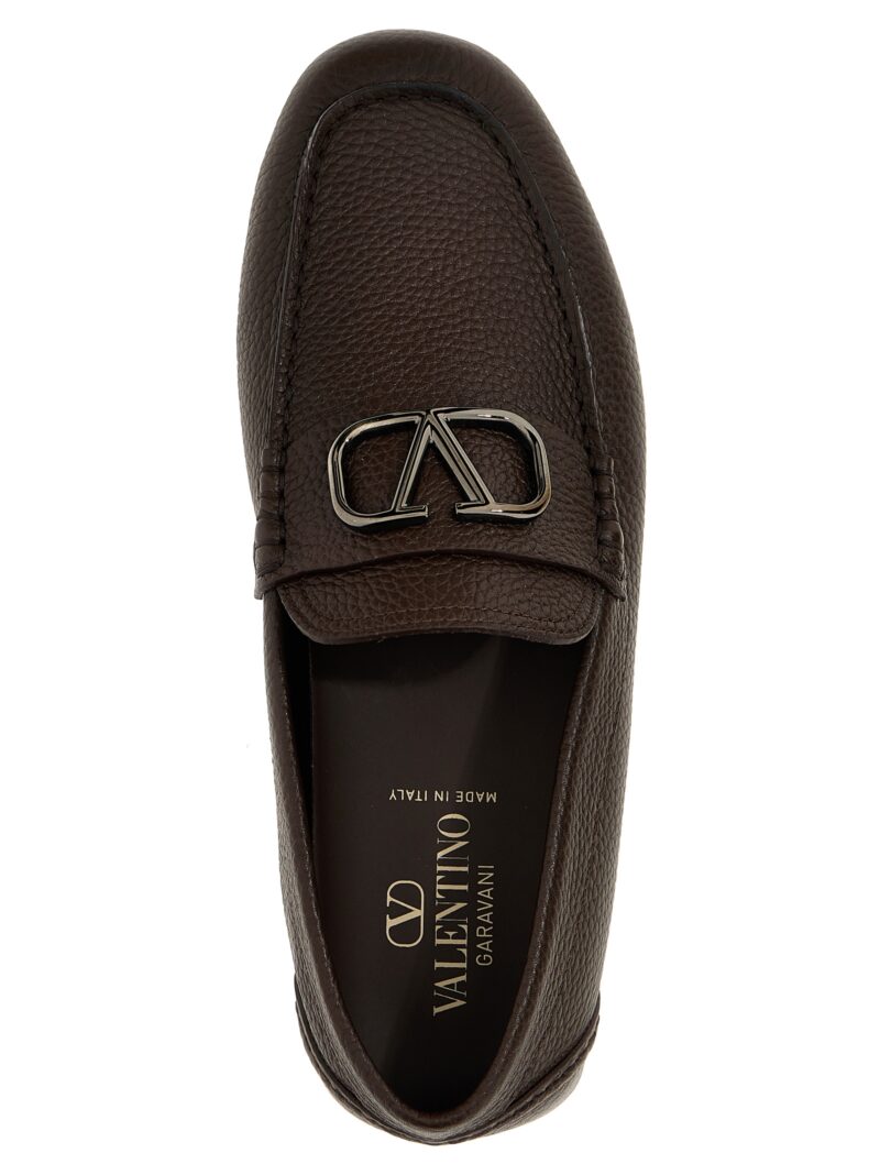 Valentino Garavani 'VLogo Signature' loafers 100% calfskin leather (Bos Taurus) VALENTINO GARAVANI Brown