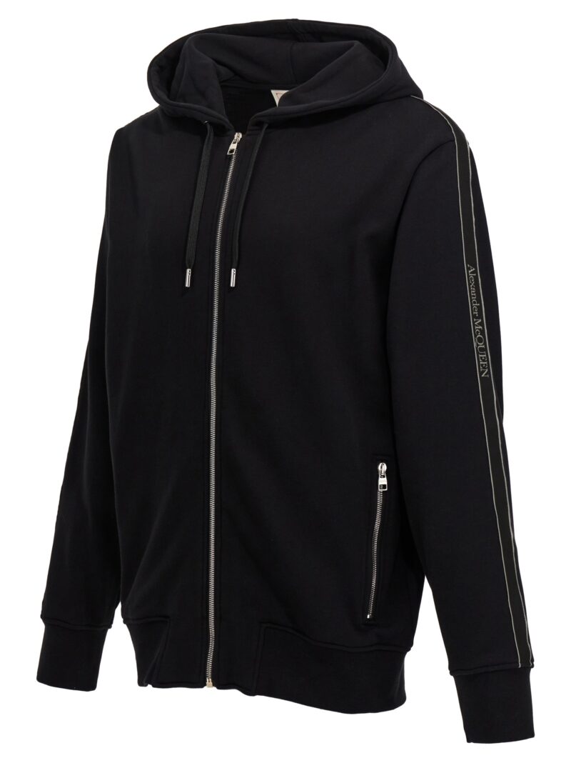 'Logo Tape' hoodie Man ALEXANDER MCQUEEN Black