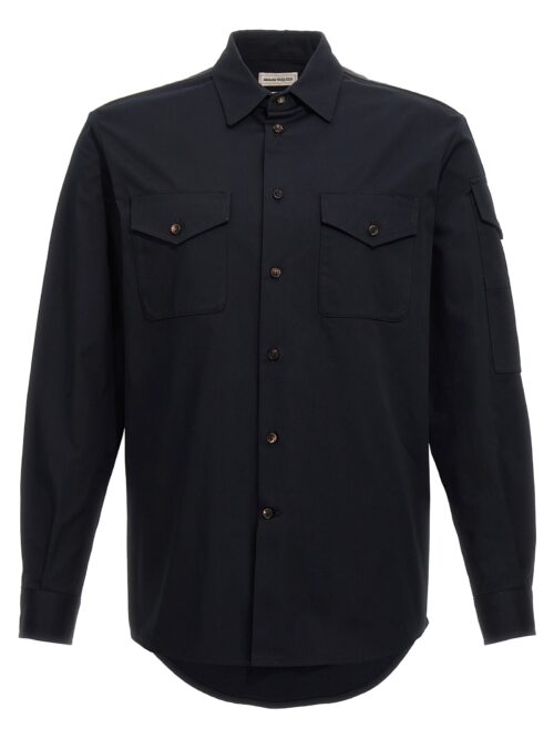 'Logo Tape' shirt ALEXANDER MCQUEEN Blue