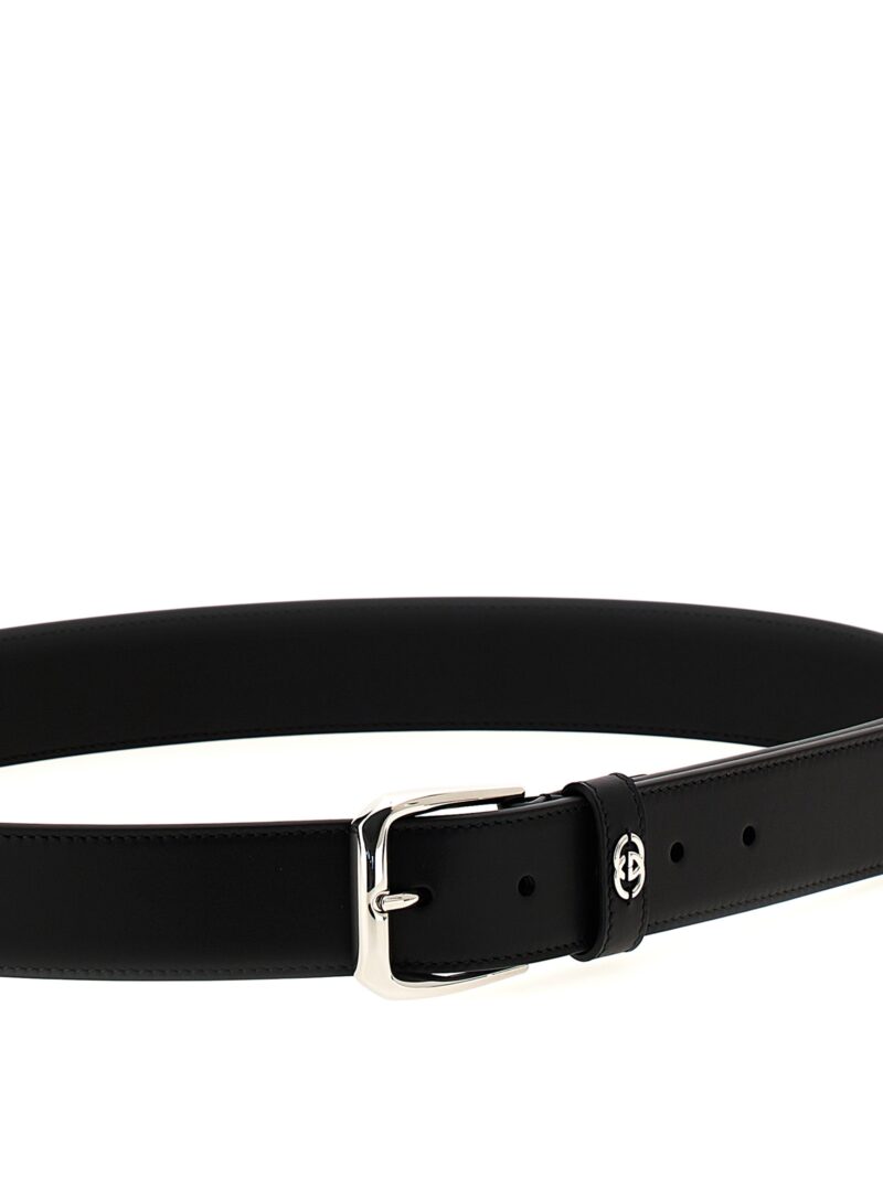 'Incrocio GG' belt Man GUCCI Black