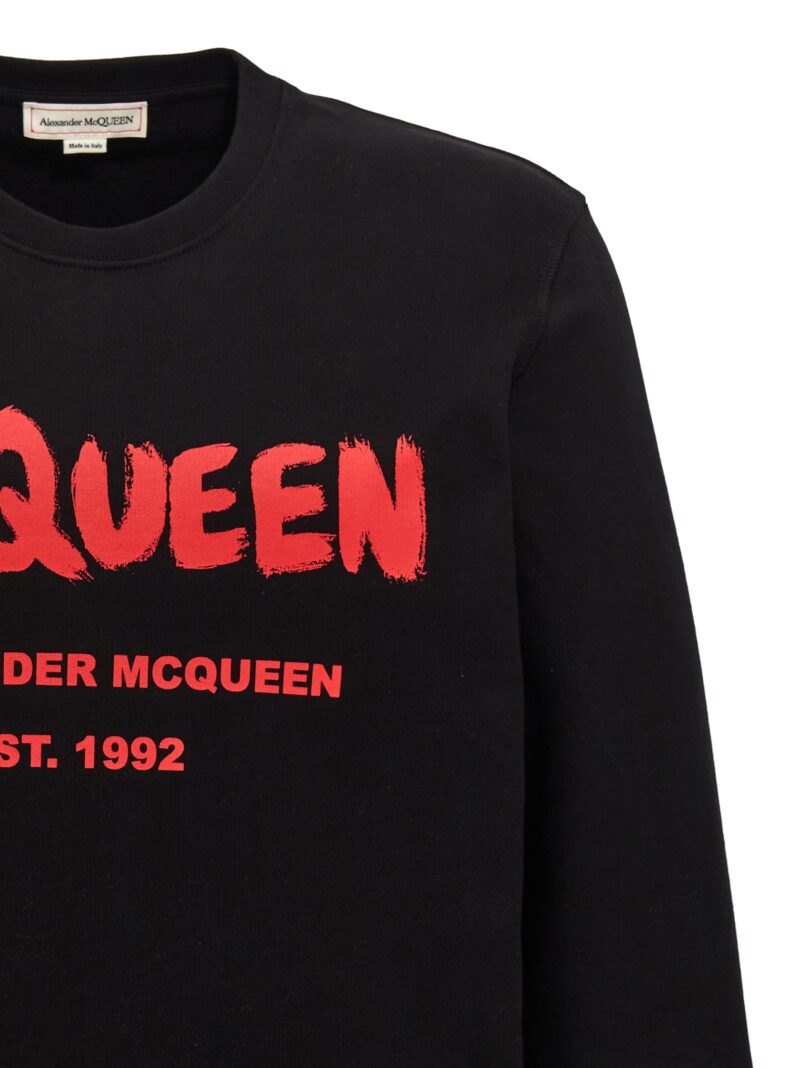 'Graffiti' sweatshirt Man ALEXANDER MCQUEEN Black