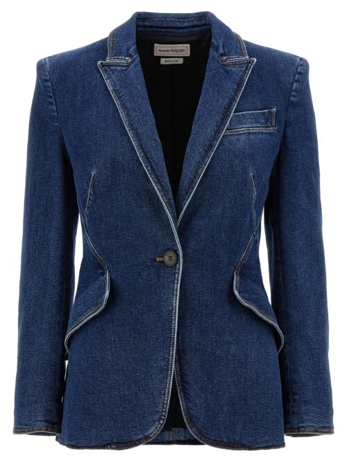 Denim blazer ALEXANDER MCQUEEN Blue