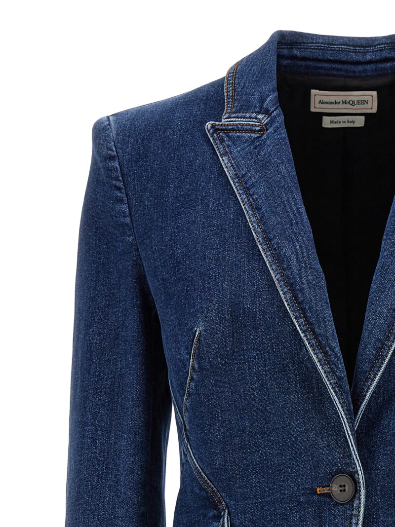 Denim blazer Woman ALEXANDER MCQUEEN Blue