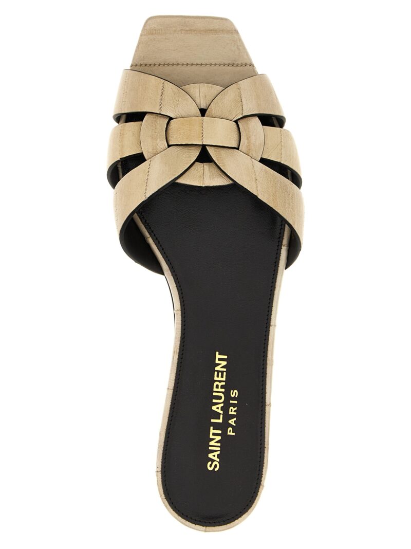 'Tribute Nu Pieds' mules 100% eel SAINT LAURENT Beige