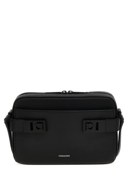 'Gancini' shoulder bag FERRAGAMO Black