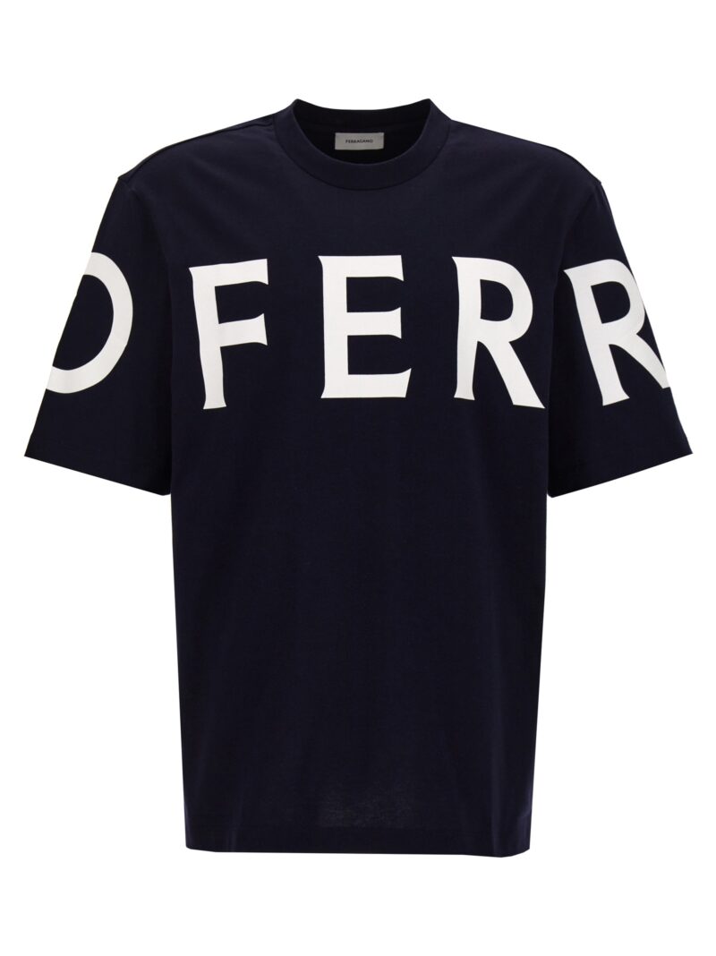 Logo t-shirt FERRAGAMO Blue