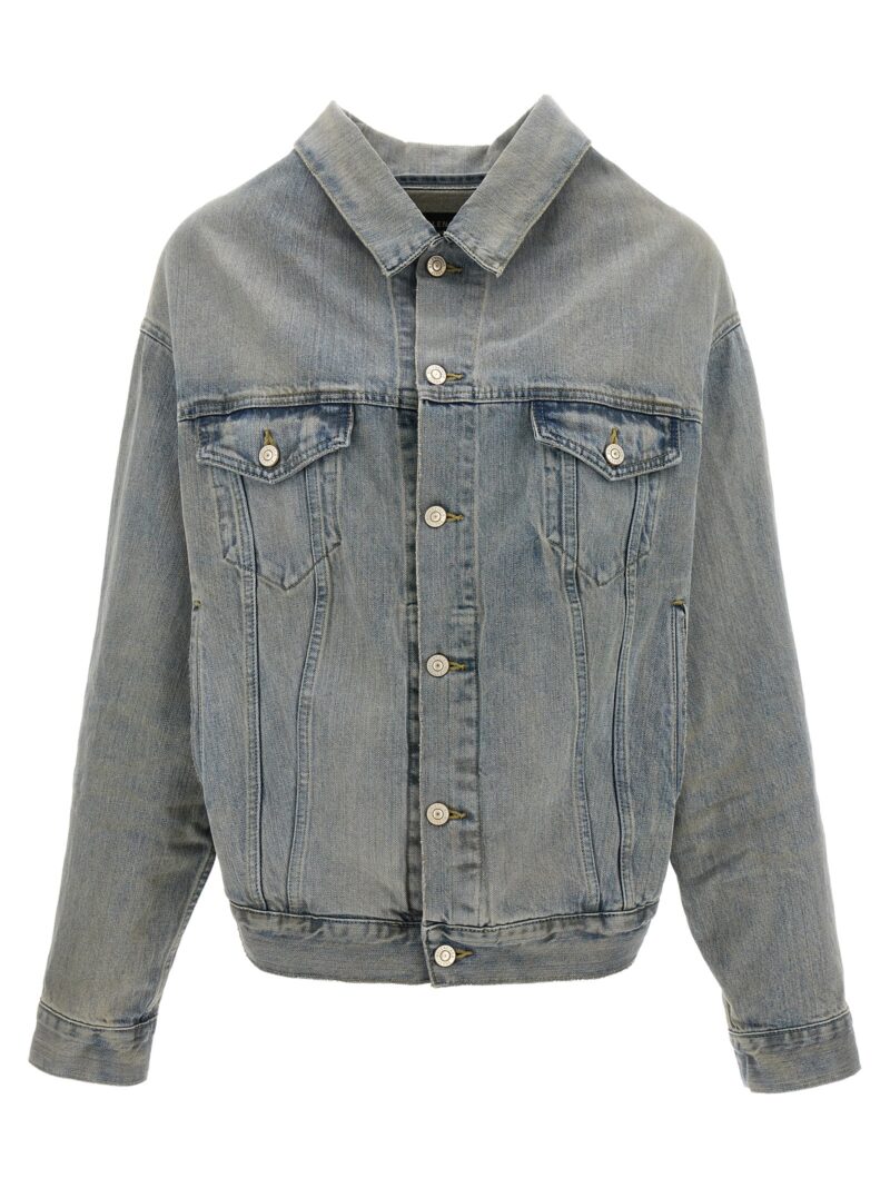 Off-shoulder denim jacket BALENCIAGA Blue