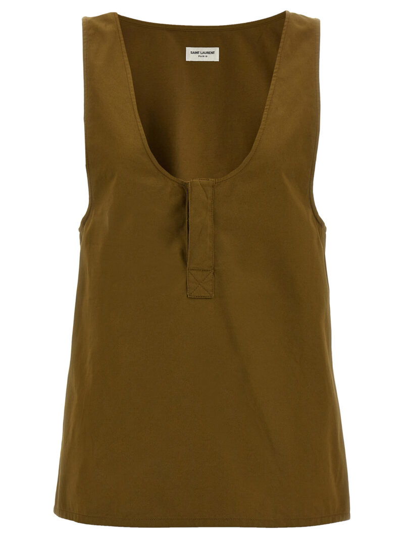 'Henley' tank top SAINT LAURENT Green