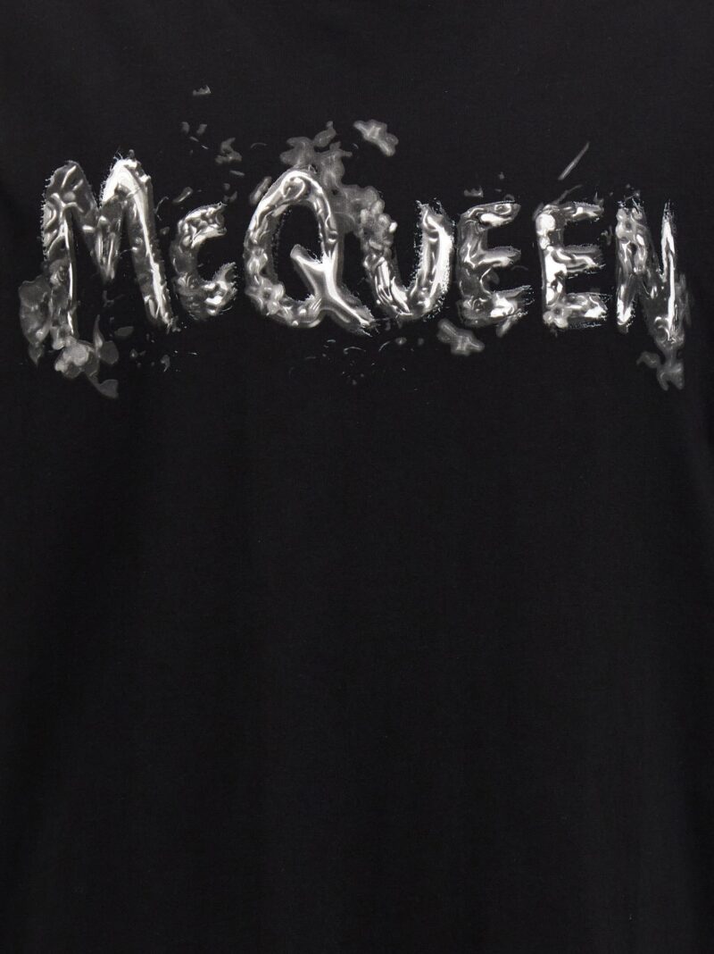 Logo print T-shirt 100% cotton ALEXANDER MCQUEEN Black