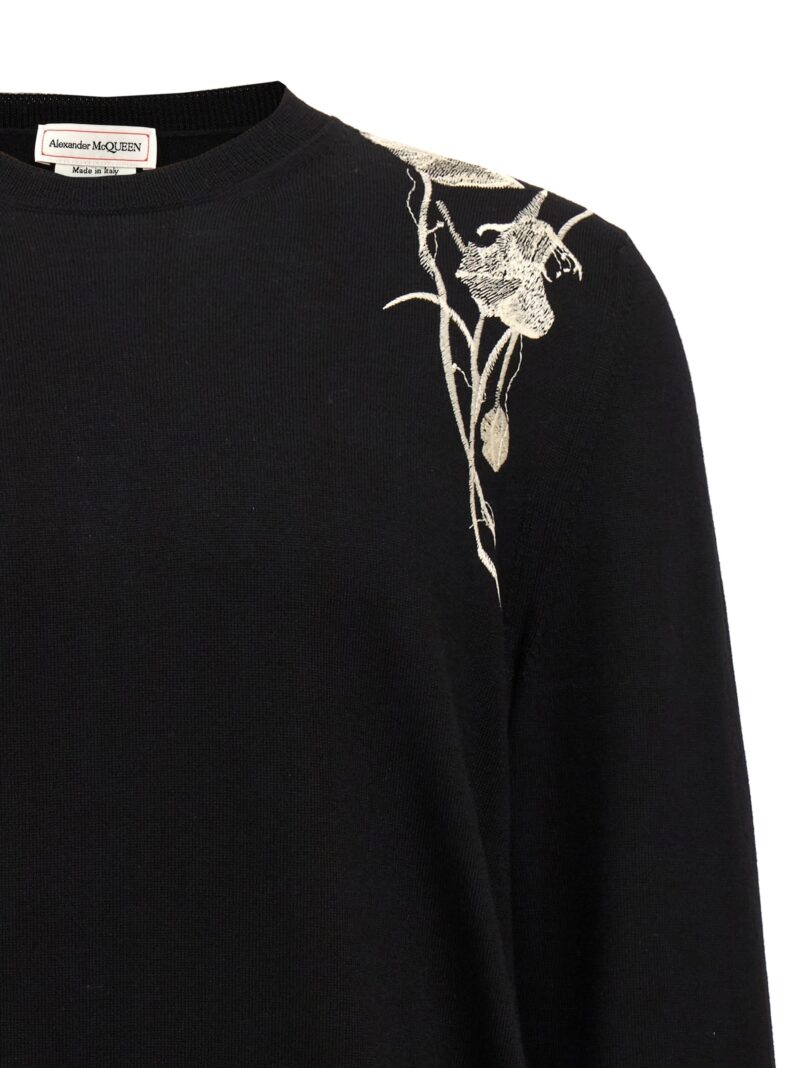 Embroidery sweater Man ALEXANDER MCQUEEN White/Black