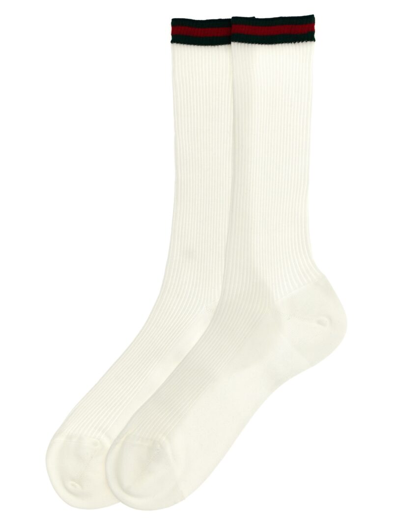 Web tape socks 7965294GAG79000 GUCCI White