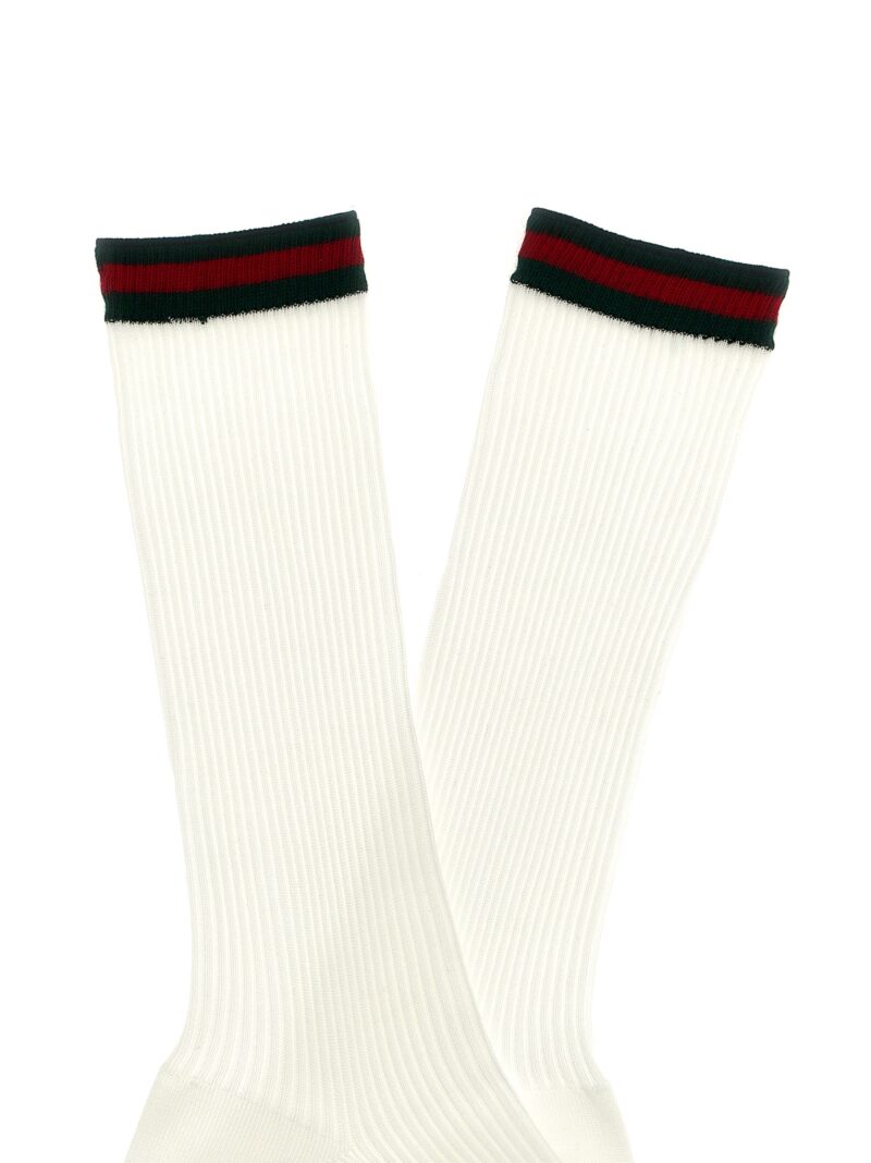 Web tape socks Woman GUCCI White