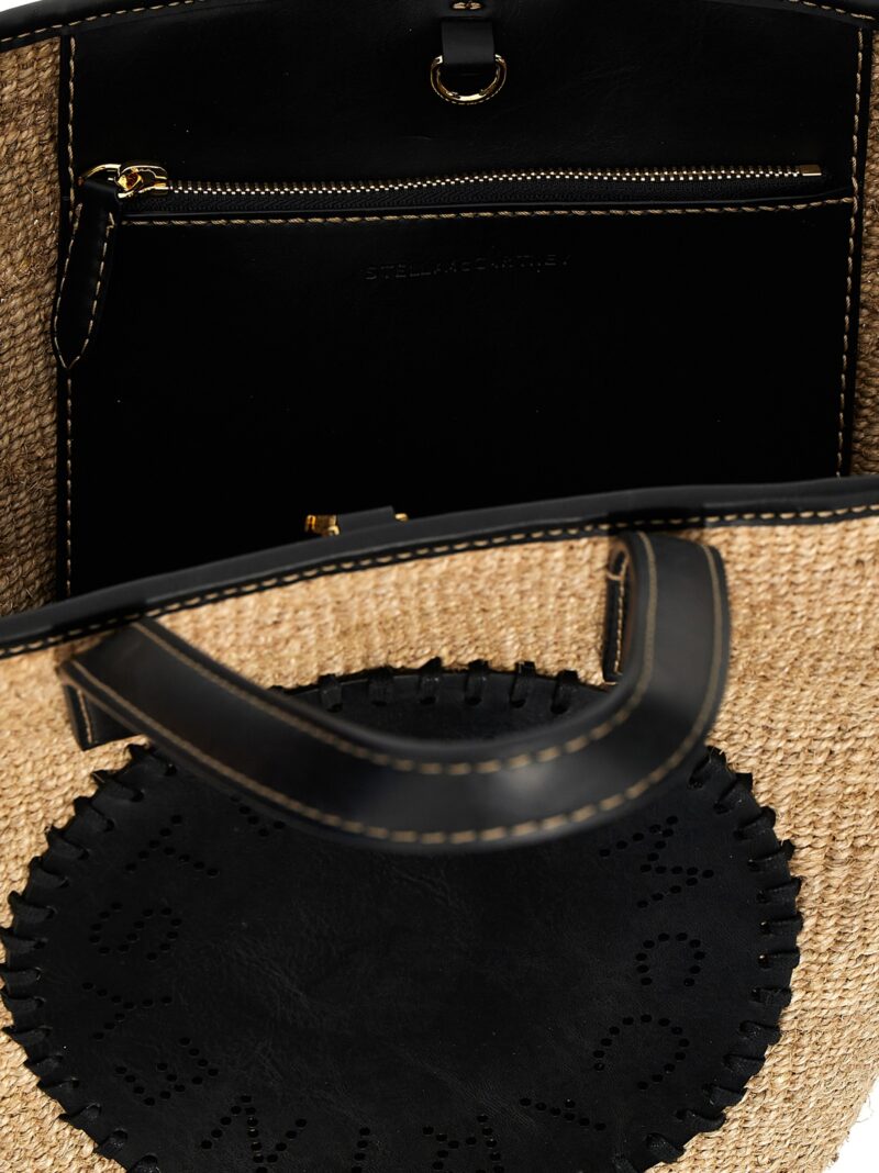 'Eco Abaca Basket' handbag 100% abaca STELLA MCCARTNEY Black