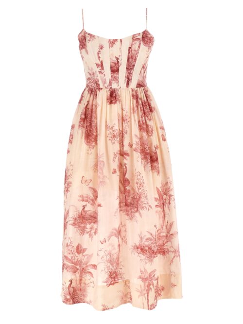 'Waverly Corset Midi' dress ZIMMERMANN Pink