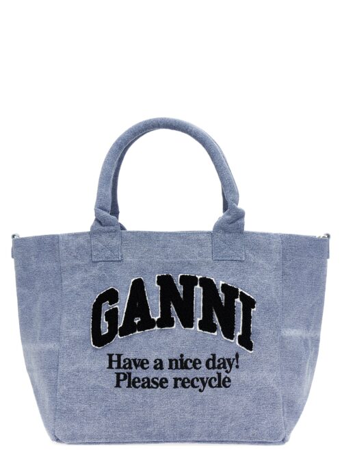 'Washed Blue Small' shopping bag GANNI Light Blue