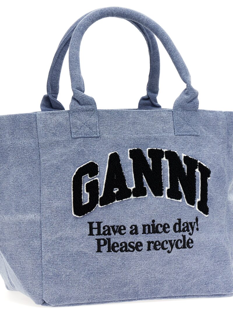 'Washed Blue Small' shopping bag Woman GANNI Light Blue