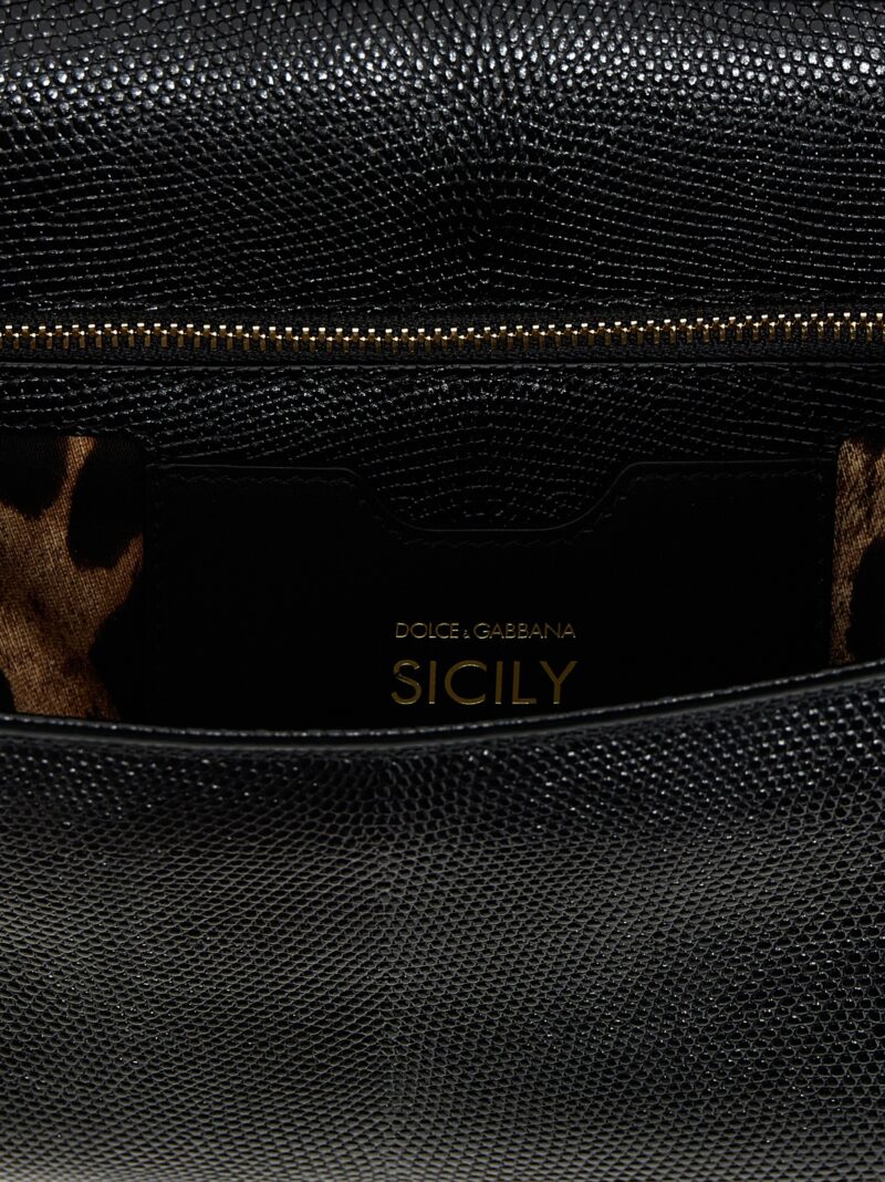 'Sicily' large handbag 100% calfskin leather DOLCE & GABBANA Black