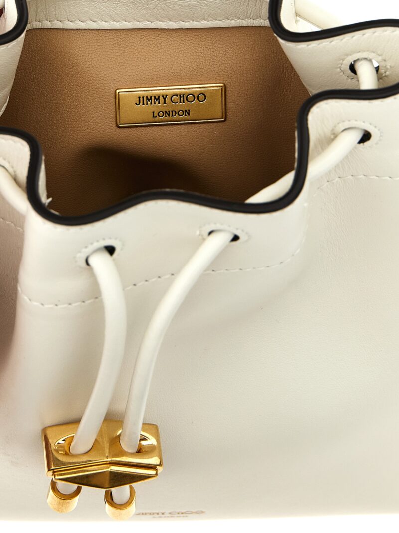 'Bon Bon' bucket bag 80% lamb leather 20% brass JIMMY CHOO White