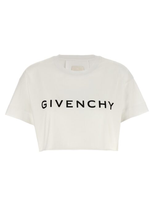 Logo cropped T-shirt GIVENCHY White