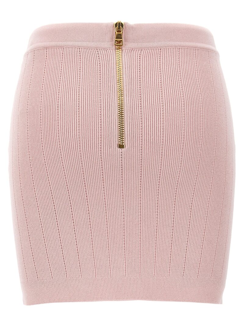 Logo button skirt DF1LB290KB074CO BALMAIN Pink