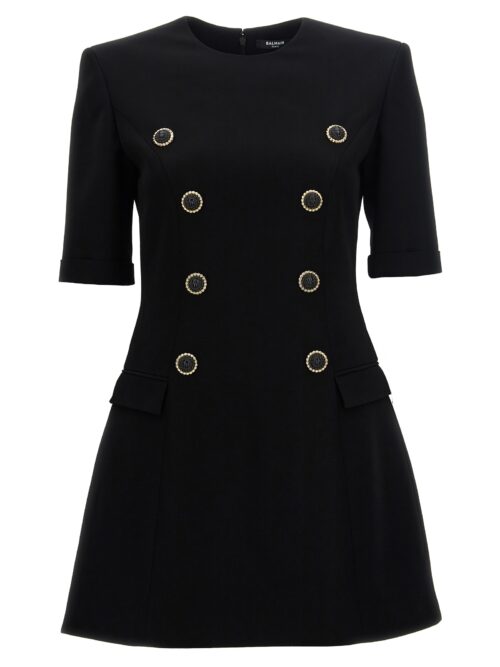 Jewel button dress BALMAIN Black