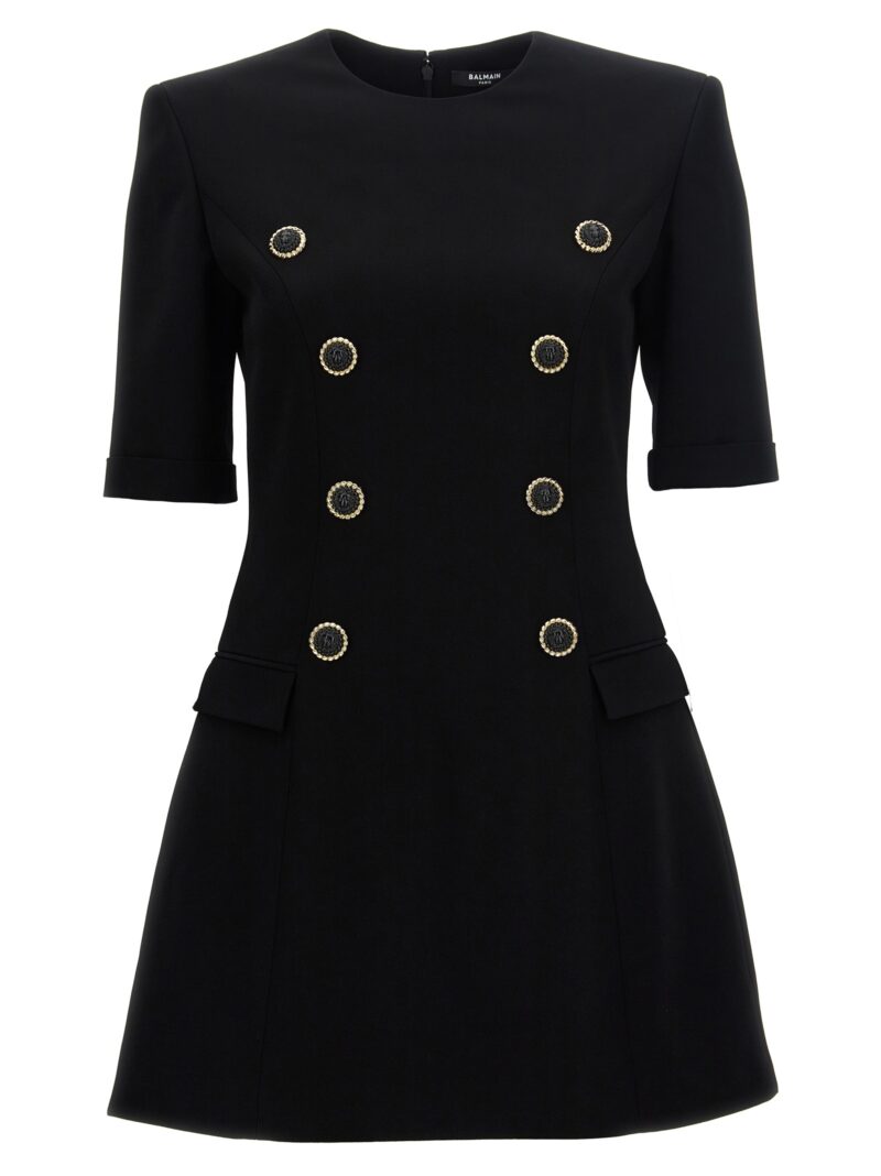 Jewel button dress BALMAIN Black