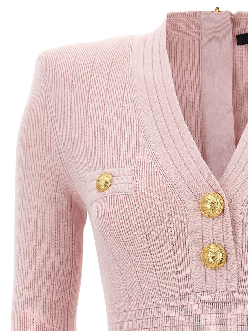 Logo button dress Woman BALMAIN Pink