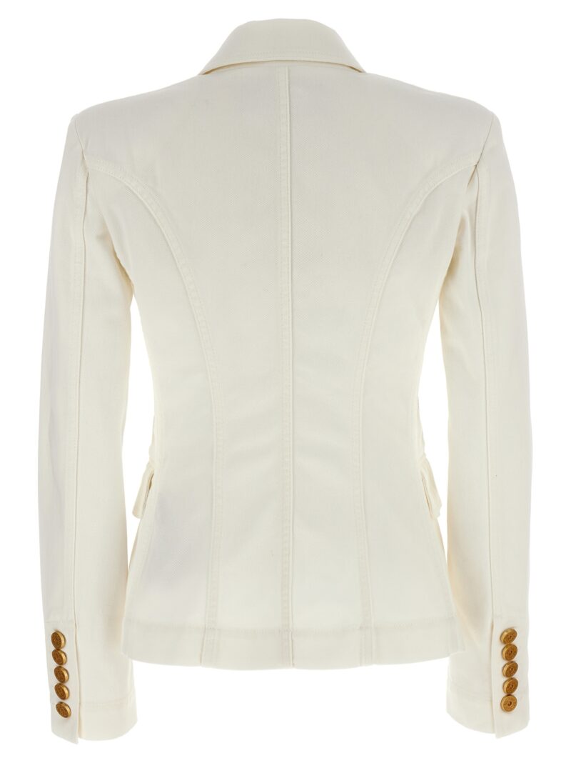 Double-breasted denim blazer DF1SG170DB690FA BALMAIN White