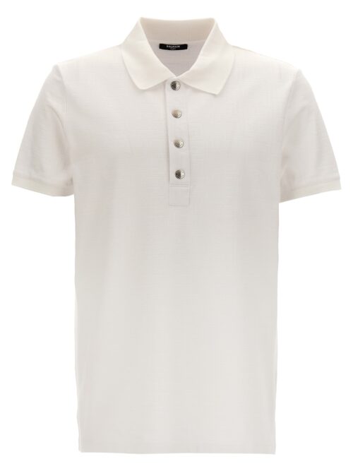 'Monogram' polo shirt BALMAIN White