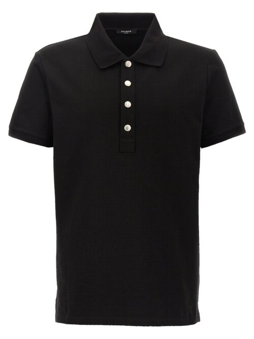 'Monogram' polo shirt BALMAIN Black