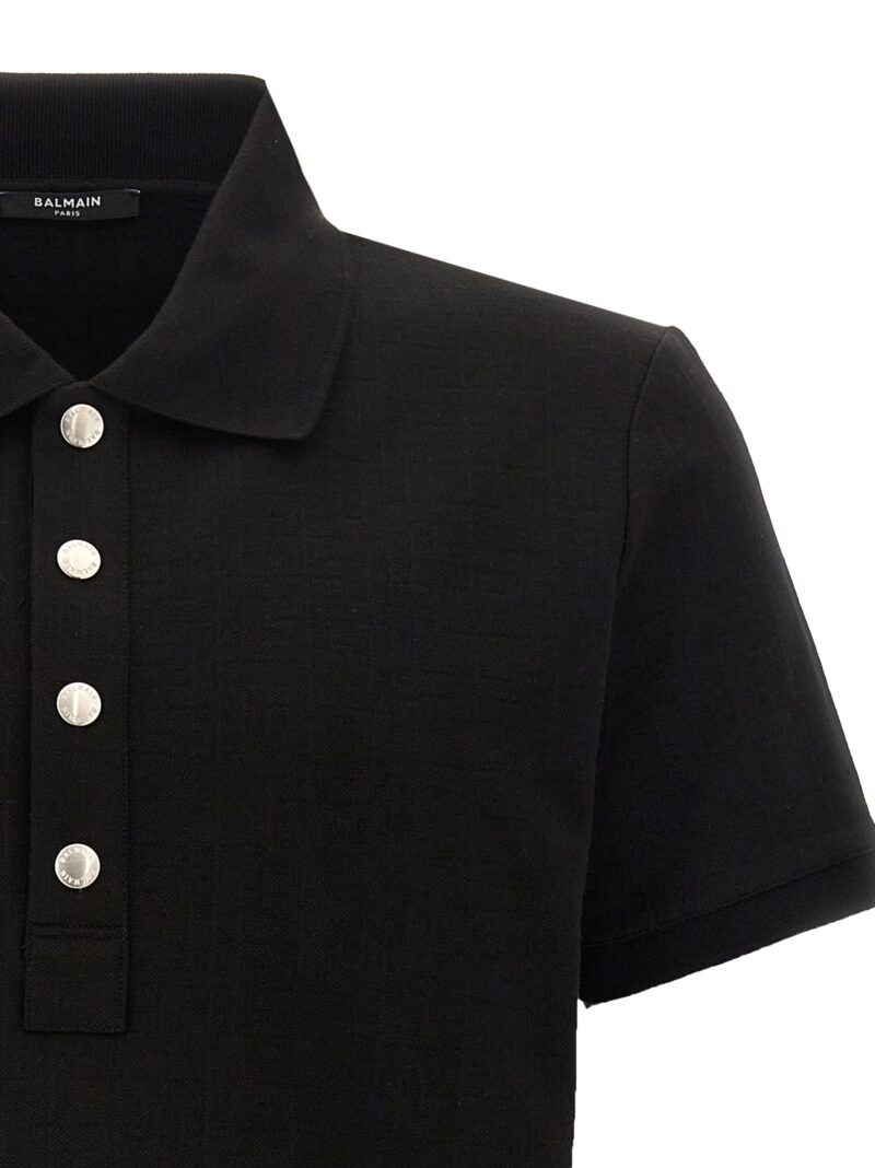 'Monogram' polo shirt Man BALMAIN Black