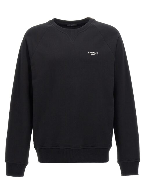 Flocked logo sweatshirt BALMAIN Black