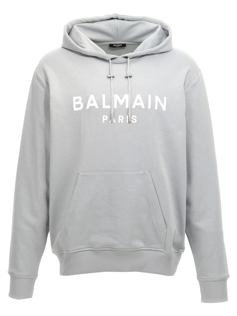 Logo print hoodie BALMAIN Light Blue