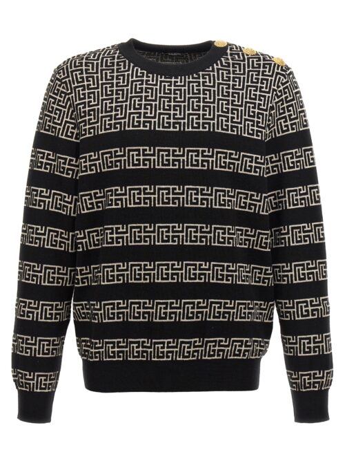 'Monogram' sweater BALMAIN White/Black