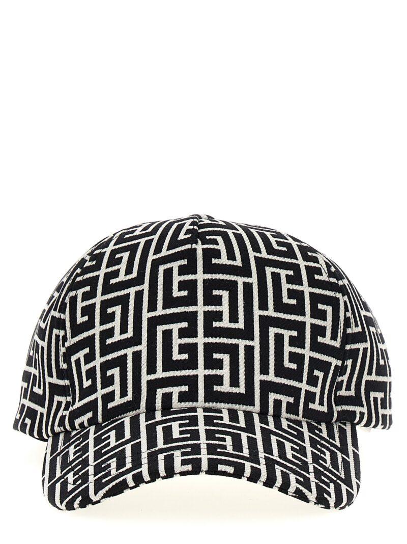 'Monogram' cap BALMAIN White/Black