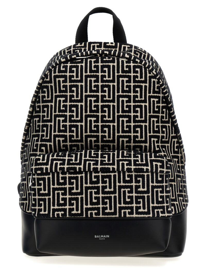 'Monogram' backpack BALMAIN White/Black