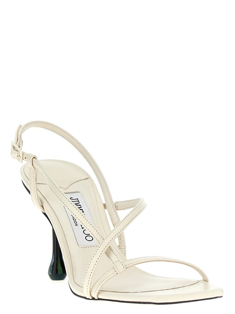 'Etana' sandals ETANA80CDOLATTEMALACHITE JIMMY CHOO White