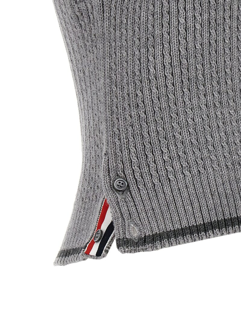 'Baby Cable Cropped' Vest 100% virgin wool THOM BROWNE Gray