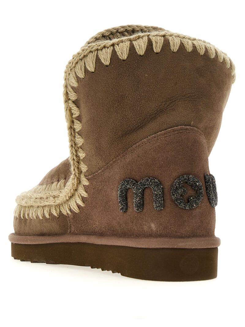 'Eskimo 18 Glitter Logo' ankle boots Woman MOU Brown