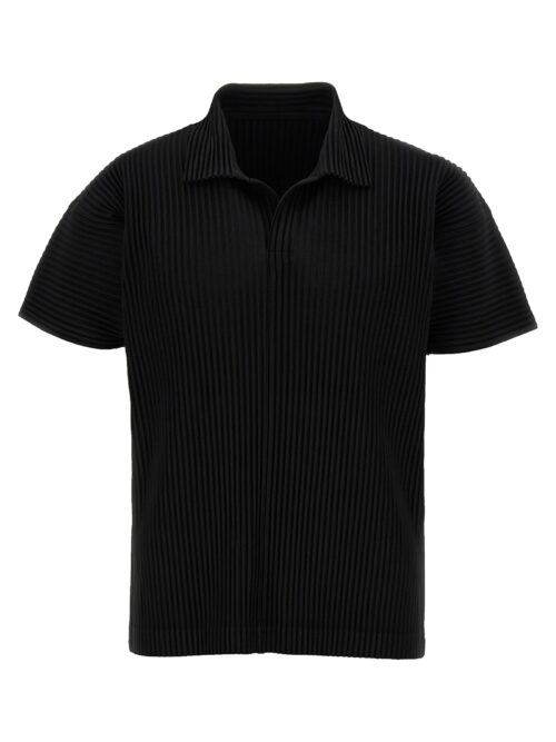 Pleated polo shirt HOMME PLISSE' ISSEY MIYAKE Black
