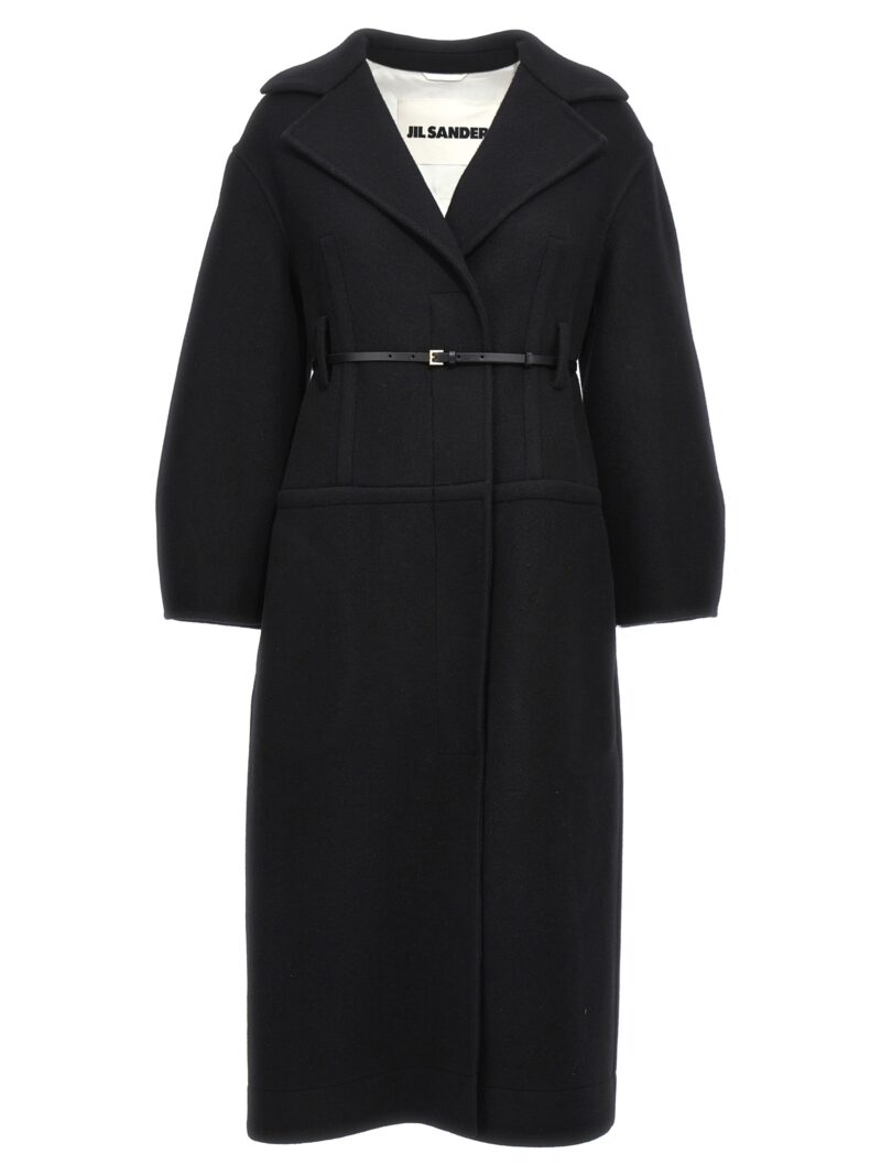 Long wool coat JIL SANDER Black