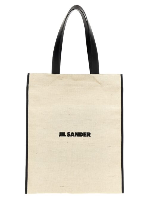Medium 'Flat' shopping bag JIL SANDER White/Black