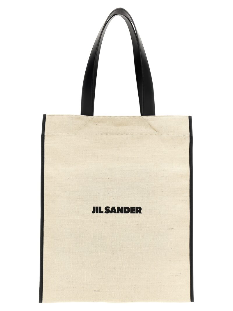 Medium 'Flat' shopping bag JIL SANDER White/Black