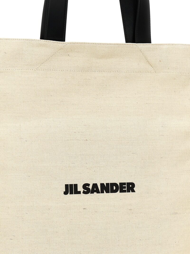 Medium 'Flat' shopping bag Woman JIL SANDER White/Black