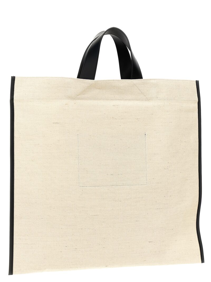 'Border Book Tote Square' shopping bag J07WD0105P7060280 JIL SANDER White/Black