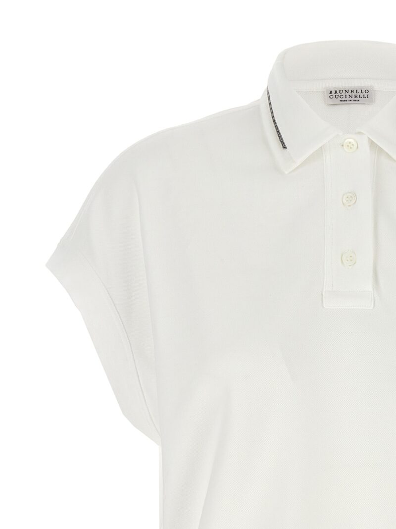 'Monile' polo shirt Woman BRUNELLO CUCINELLI White